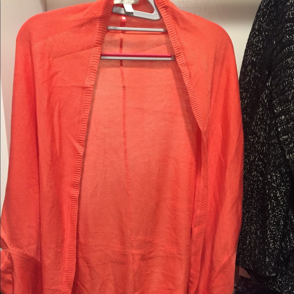 Coral tunic length cardigan